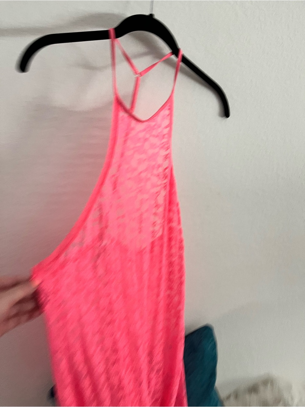 Victoria's Secret Neon Coral Lace Tank